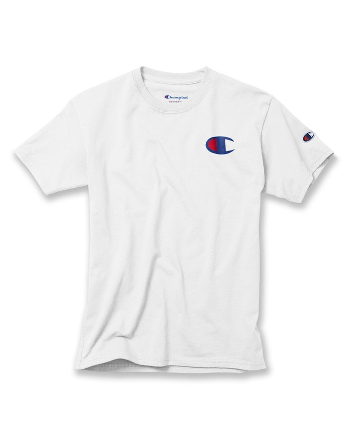 Champion T-Shirt Jongens - Wit - Cotton Big C Logo ( 673294-OHE )